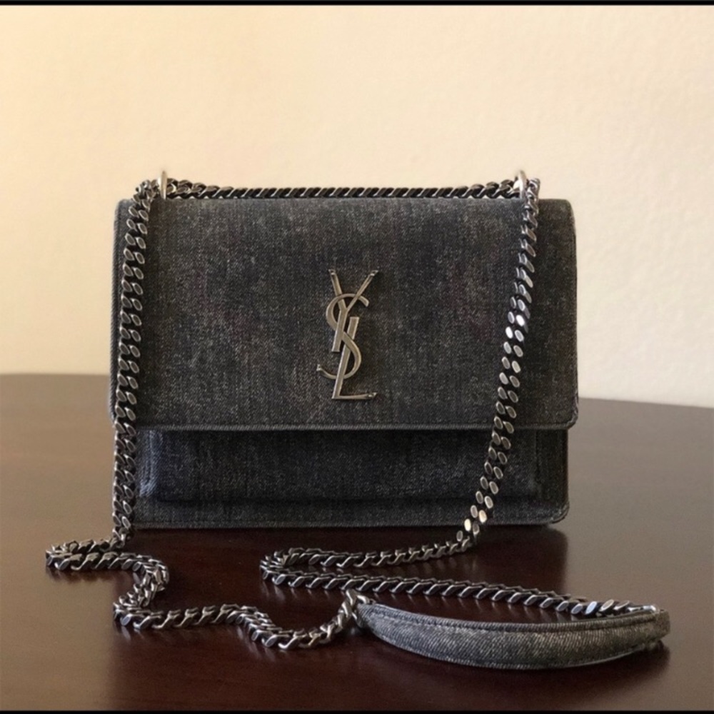 SAINT LAURENT Denim Medium Monogram Sunset Black - Picture 2 of 6